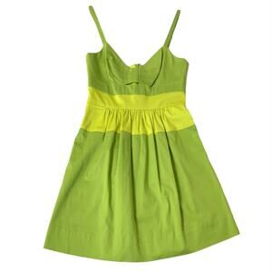 JESSICA SIMPSON NWT Lime Green Spaghetti Strap A-Line Mini Dress Size 4